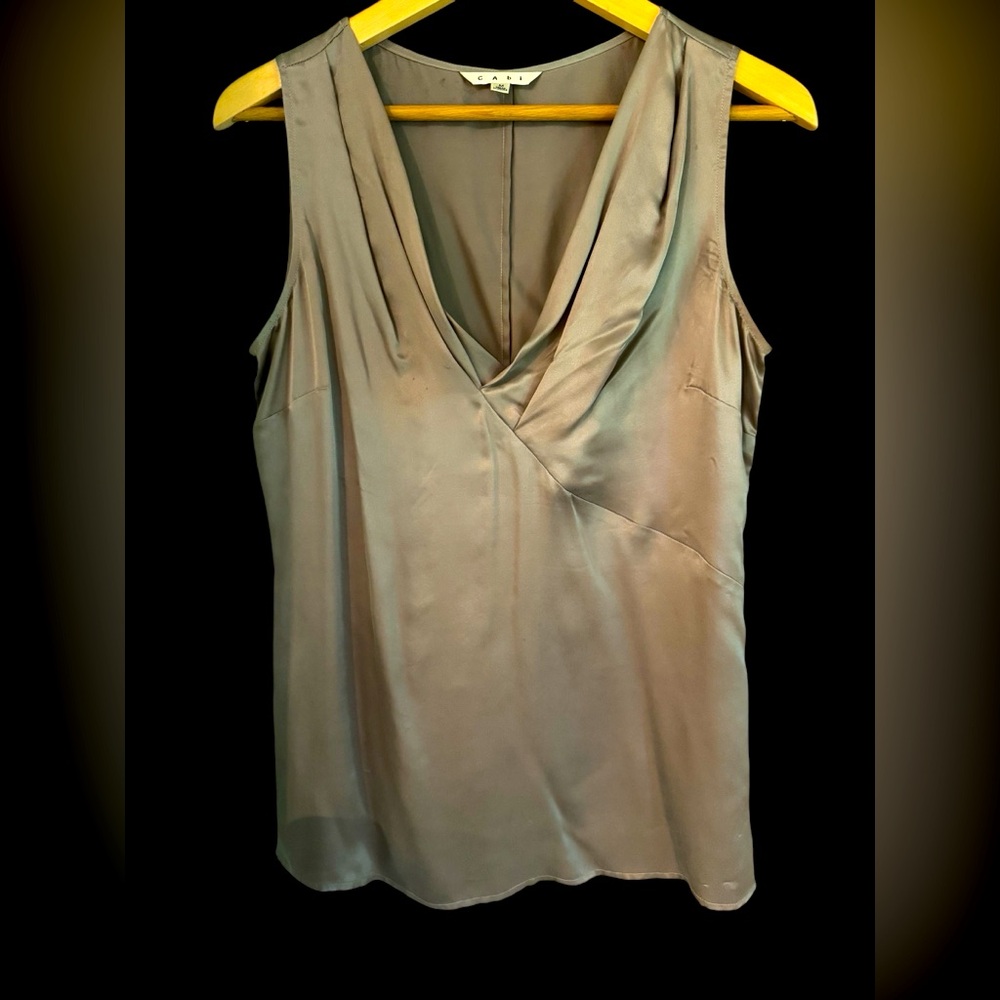 Beautiful silk , taupe colored sleeveless top